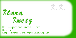 klara kmetz business card